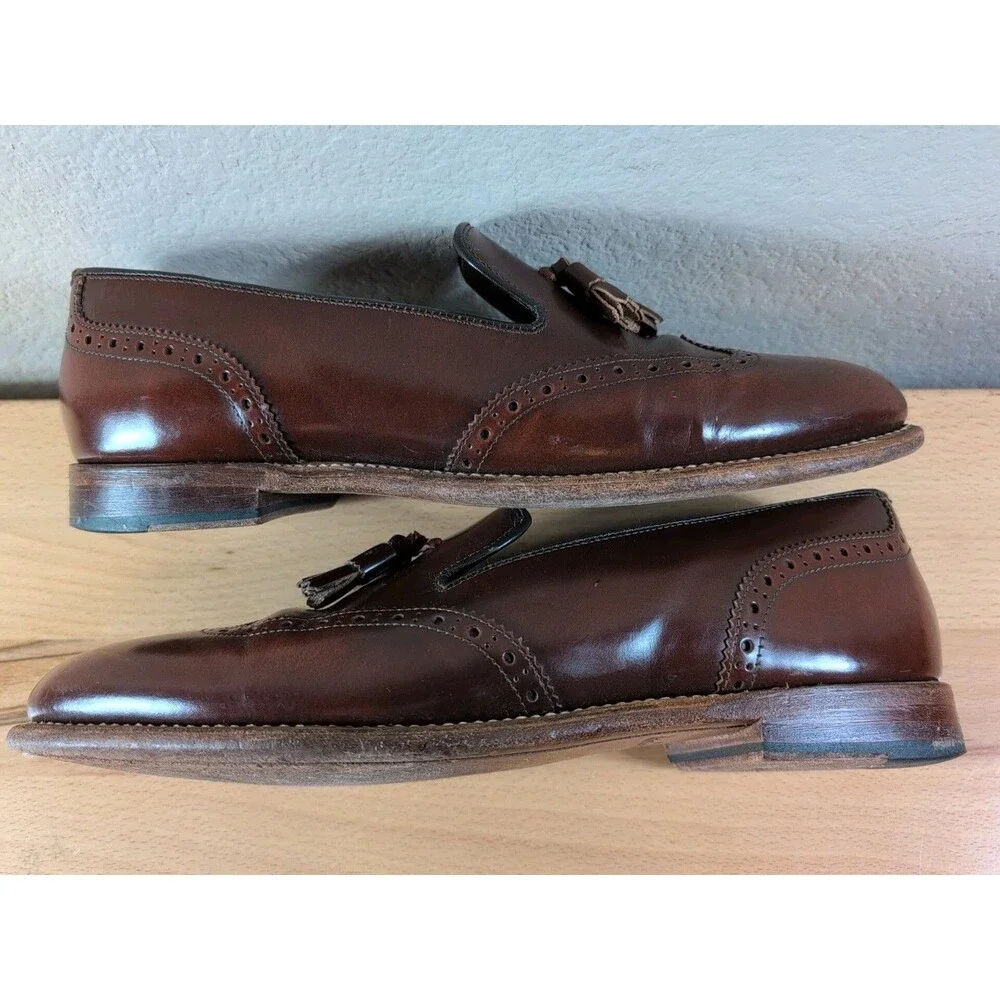 Grenson Monty Tassel Loafers Mens UK 8.5 E (9.5 US) Brown Leather England
